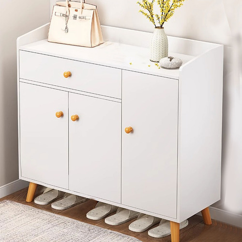 Zapatero Madera 3puertas + Cajón Antihumedad (blanco) Blanco