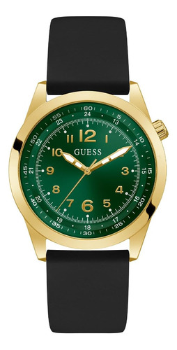 Reloj Guess Para Hombre De 42 Mm - Correa Negra, Esfera Verd