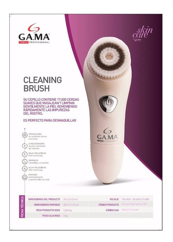Imagen 4 de 4 de Cepillo Masajeador Facial Limpiador Gama Face Cleaning Brush