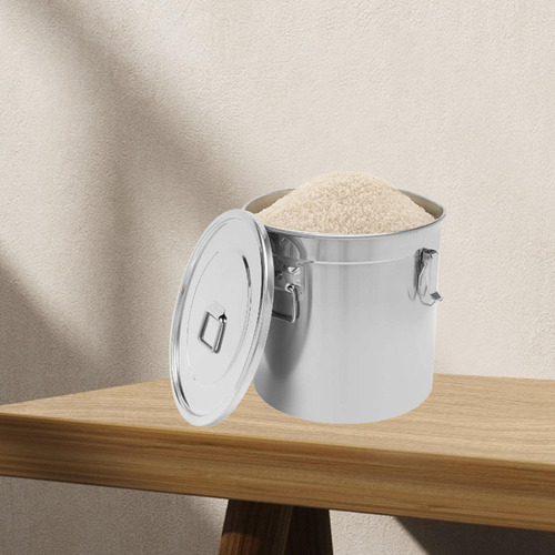 L Cubo De Acero Inoxidable, Contenedor De Granos De 6 L