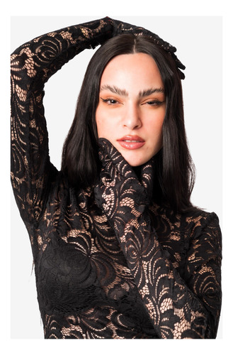 Top London De Encaje Con Guantes - Blusa Elegante Mujer