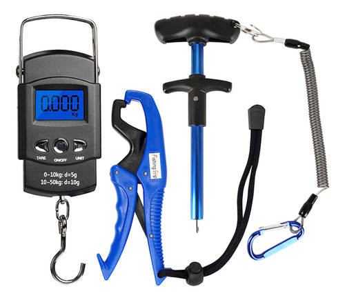 A A Kit Pesca: Báscula Digital Portátil + Agarra+