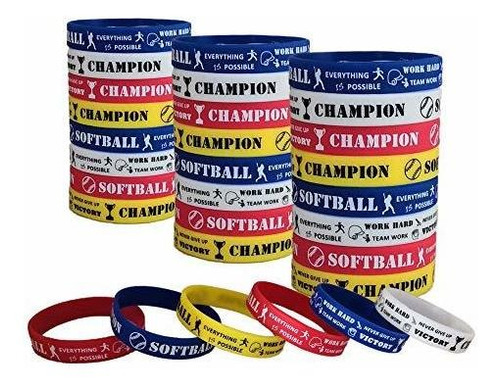 24 Pulseras De Silicona Motivacionales De Softbol Para ...