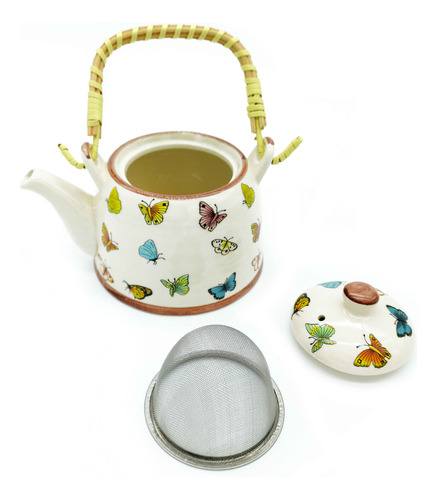 Tetera Porcelana China, 900c.c, Diseño Mariposas - 11835