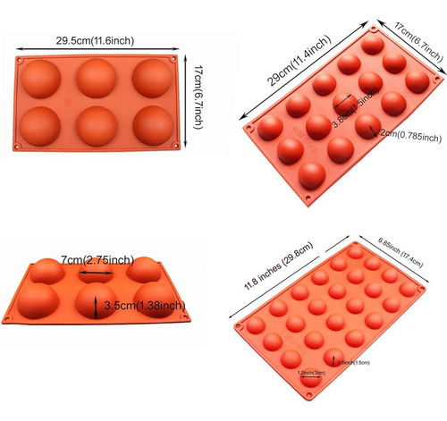 Molde De Silicona Para Bomba De Chocolate Caliente 3 Pzs