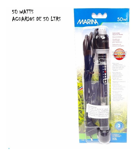 Calentador Para Acuario De 50l. De 50 Watts Con Termostato