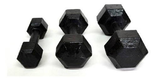 Imagen 2 de 4 de Mancuernas Fijas Manubrios Sol Fundición Hexagonal X Kilo