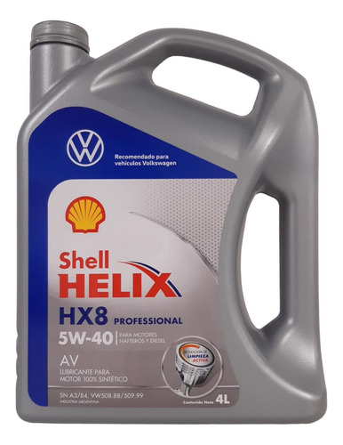 Aceite Shell Helixhx8professional5w-40 Volkswagen G 052553k4