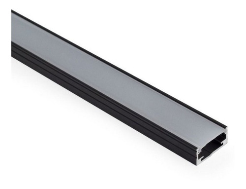 Perfil Sobrepor 17mm Aluminio Para Fita Led 1 Metro Preto