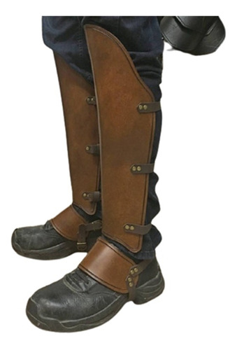 Medieval Samurai Ankle Protector Rivet Pu Leather Buckle Cos