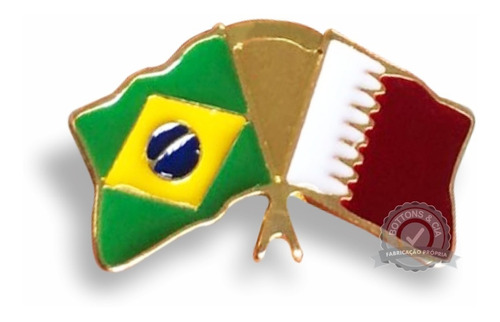 1 Boton Pin Broche Bandeira Brasil X Catar Japão China Copa 