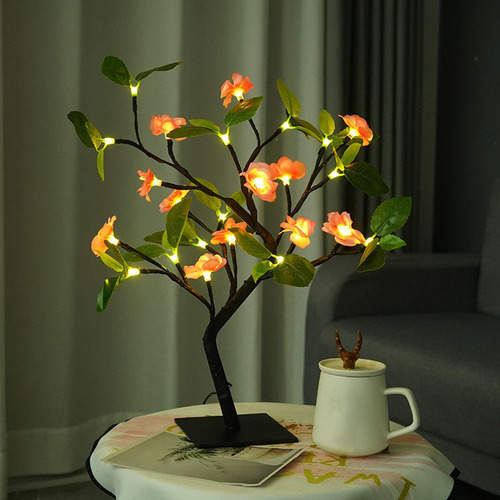 Bonsai Tree Light A Rtificial Con 24 Luces Led De Ciruela -