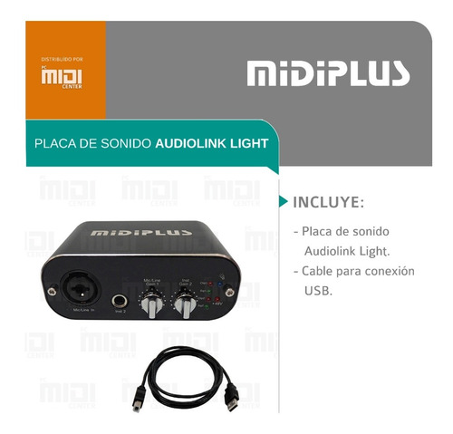 Imagen 3 de 10 de Promo Placa De Sonido Externa Usb Midiplus Audiolink Light