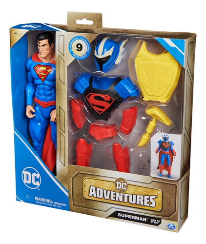 Muñeco Superman Hombre De Acero Con 9 Accesorios Dc Series