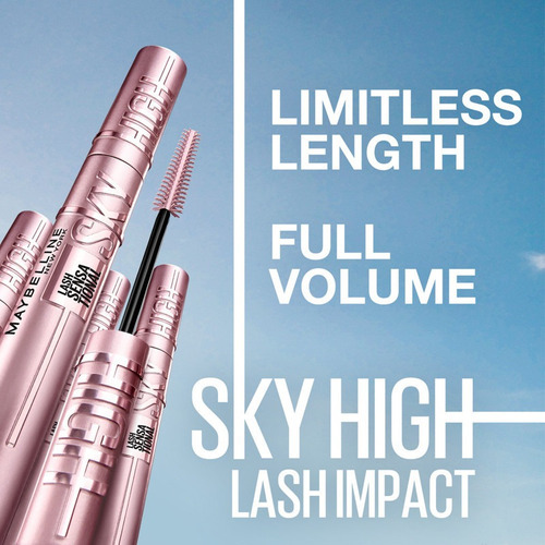 Imagen 7 de 10 de Máscara de pestañas Maybelline Lash Sensational Sky High waterproof 0.2 fl oz color very black