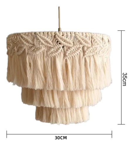 . Abajur Macrame, Abajur Boêmio 30cmx35cm