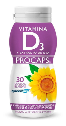 Vitamina D3 + Extracto De Uva Frasco - Unidad a $24