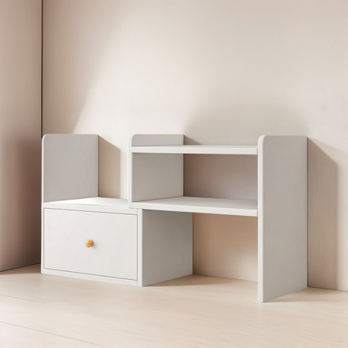 2capas Estante De Almacenamiento De Escritorio Mdf Con Cajón