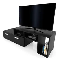 Comprar Mesa Tv Lcd Led Rack Living Cajon Mueble Moderno H\u002F55 Color Negro