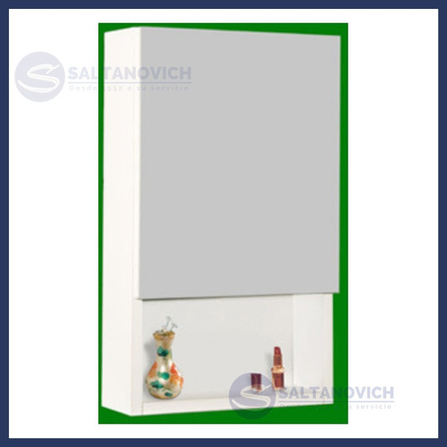 Imagen 5 de 6 de Botiquín Amube Trento 30 X 50 Cm Blanco Espejo 1 Estante