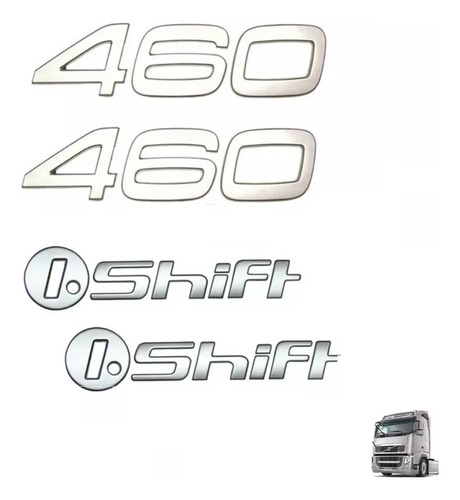 Kit  Emblemas Da Cabine 460 + Ishift P/  Volvo Fh Após 2010