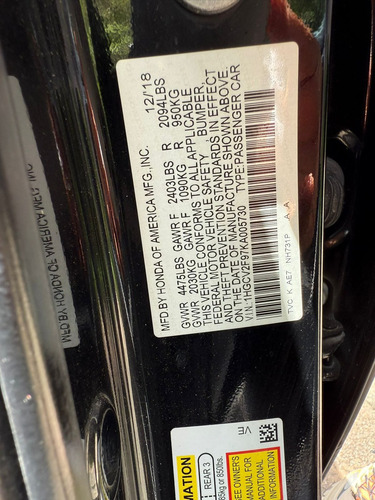 Honda Accord Touring 2019