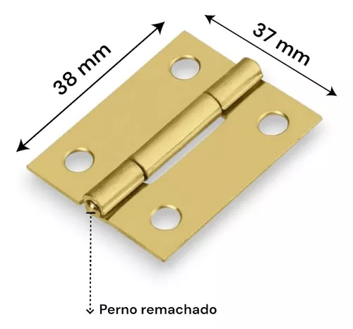 RE-5752 Broche de caja dorado, acero inox, 2 piezas