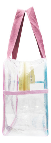 Bolsa Transparente Con Neceser Bolsa Bowling Mochila Mz10-3 Rosa Traslúcido Níquel Rosa