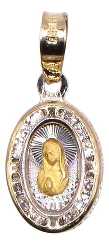 Medalla Oro 10k Busto Virgen De Guadalupe Dos Tonos