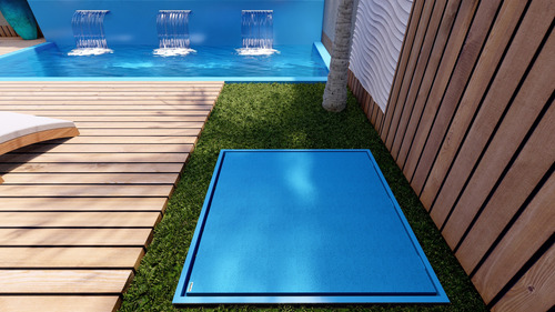 Tampa Embutir 80x80 Casa De Máquina Bomba Piscina Cor Azul Piscina