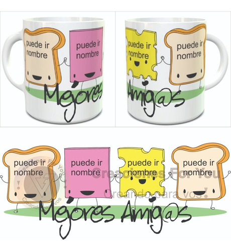 Tazas Dia Del Amigo Amiga Ceramica Importada Personalizadas