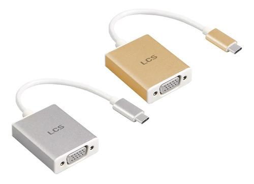 Imagen 1 de 3 de Cable Adaptador Conversor Usb-c A Vga Lcs Premium Full Hd