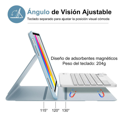 Sengbirch Funda Teclado P/ iPad 10 Gen De 10.9 Teclado Ñ