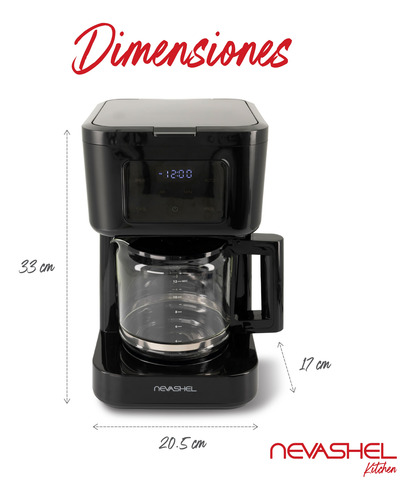 Cafetera De Goteo Programable Filtro Permanten Digital 12tzs