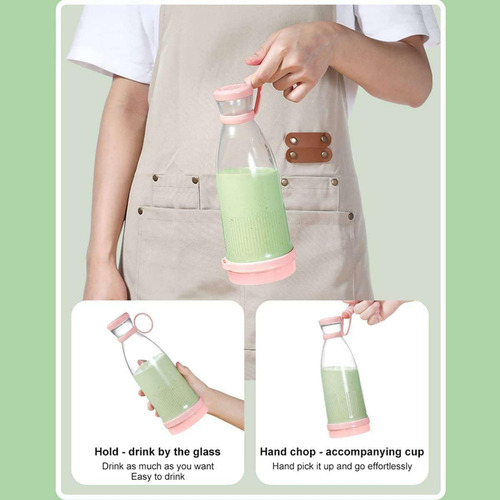 Hjq Mini Batidora Eléctrica Portátil Vaso De Zumo De 380 Ml