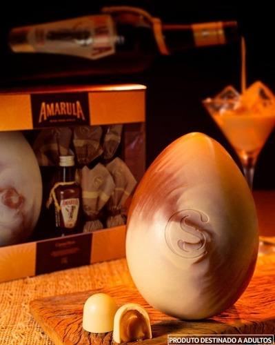 Imagem 2 de 3 de Ovo De Páscoa Cacau Show Amarula 216g Acompanha Mini Licor