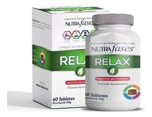 Nutrafases Relax Para Cães Cachorros Pote Com 60 Tabletes