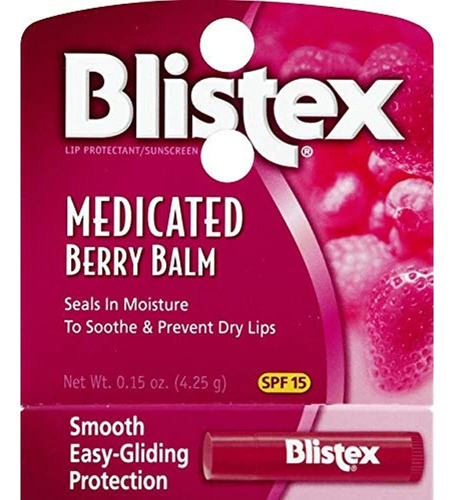 Blistex Medicamed Lip Balm, Spf 15, Berry, .15 Onzas Tubos (