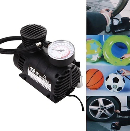 Imagem 3 de 10 de Mini Compressor De Ar 300 Automotivo Pneu Moto Bike Bola Etc