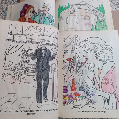 Lote D 6 Libros Iluminar Y Actividades Barbie 80s 90s Muñeca (Usado)