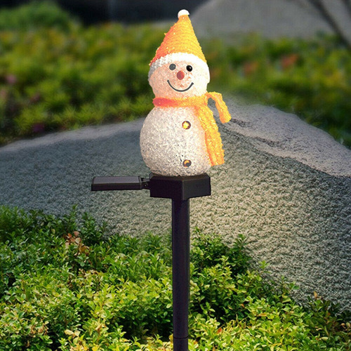 Luces Solares Navideñas Con Forma De Muñeco De Nieve Led Ali