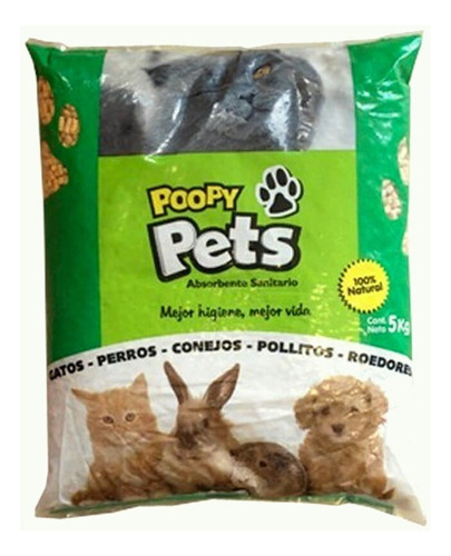 Poopy Pets Absorbente Sanitario X 5 Kg - Pellets Madera