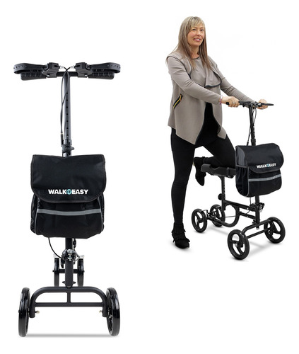 Walkiteasya WEAS01-NEG-STD andadera ortopédica de rodilla para adultos tipo scooter ajustable plegable y con ruedas