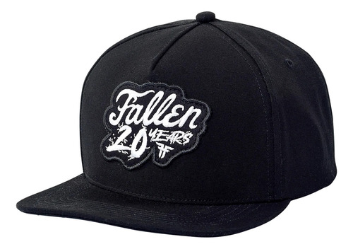 Gorra Plana Fallen 20 Years Patch Regulable Hombre Negra