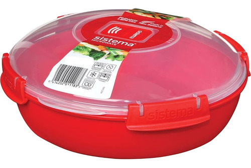 Taper Bowl Plástico Hermético 1.29lts Alimentos Microondas