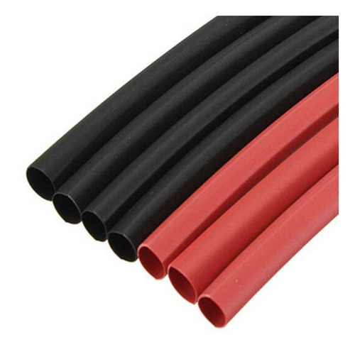 Espaguete Isolante Termo Retrátil 6mm Preto Vermelho 4m