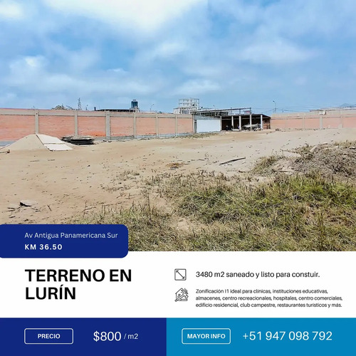 Terreno Altamente Comercial En Lurín De 3800m2