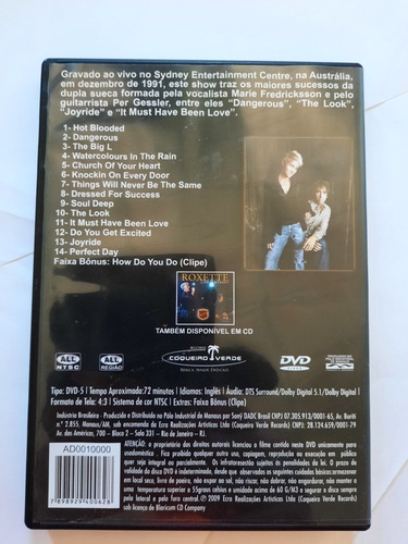 Roxette / Live In Sydney - Dvd