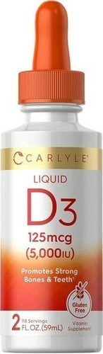 Carlyle | Vitamin D3 | 5000 Iu | 125mcg | 2oz | 118 Servings