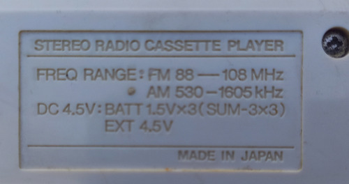 Antiguo Walkman Unisef Japan Z-20p Decada 80 En Olivos - Zwt (Usado)